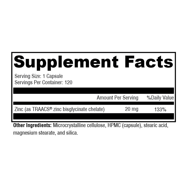 Supplement facts label with black text on a white background