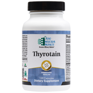 Thyrotain by Ortho Molecular, thyroid support capsule bottle